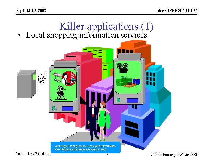 Sept. 14 -19, 2003 doc. : IEEE 802. 11 -03/ Killer applications (1) •