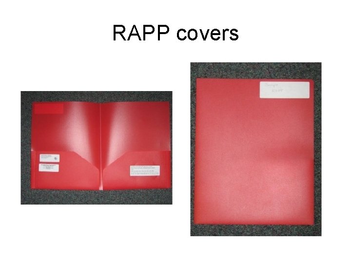 RAPP covers 