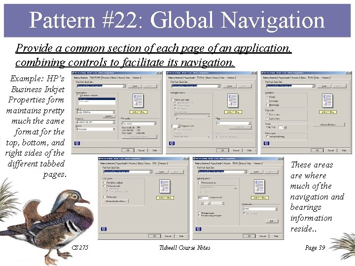 Pattern #22: Global Navigation Provide a common section of each page of an application,