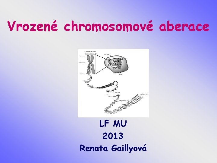 Vrozené chromosomové aberace LF MU 2013 Renata Gaillyová 