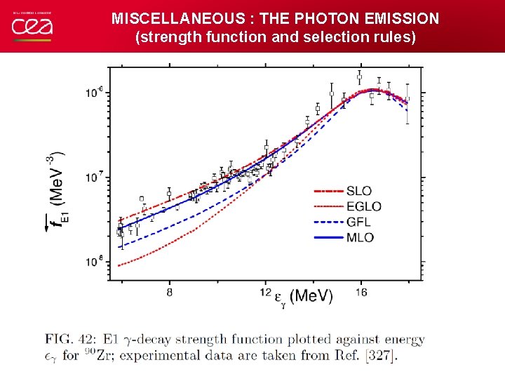 MISCELLANEOUS : THE PHOTON EMISSION (strength function and selection rules) 