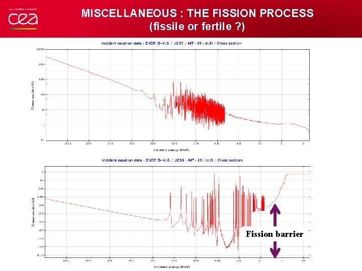 MISCELLANEOUS : THE FISSION PROCESS (fissile or fertile ? ) Fission barrier 