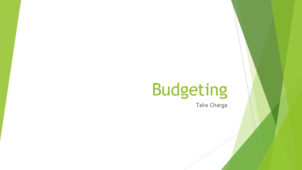 Budgeting Take Charge 