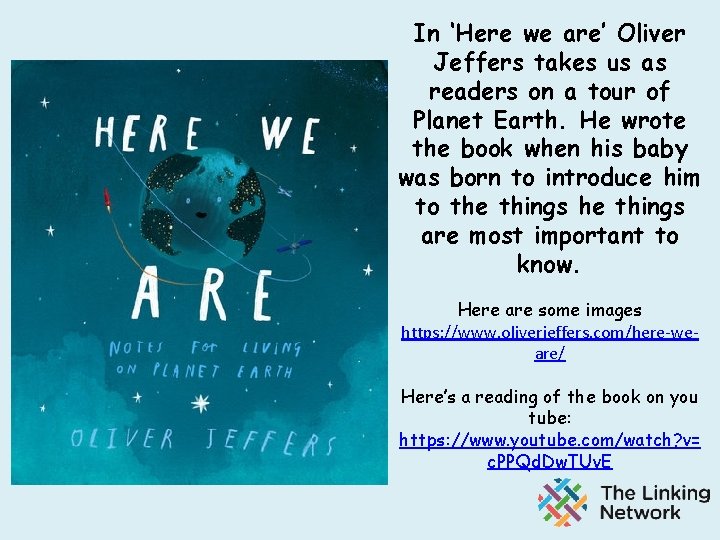 In ‘Here we are’ Oliver Jeffers takes us as readers on a tour of