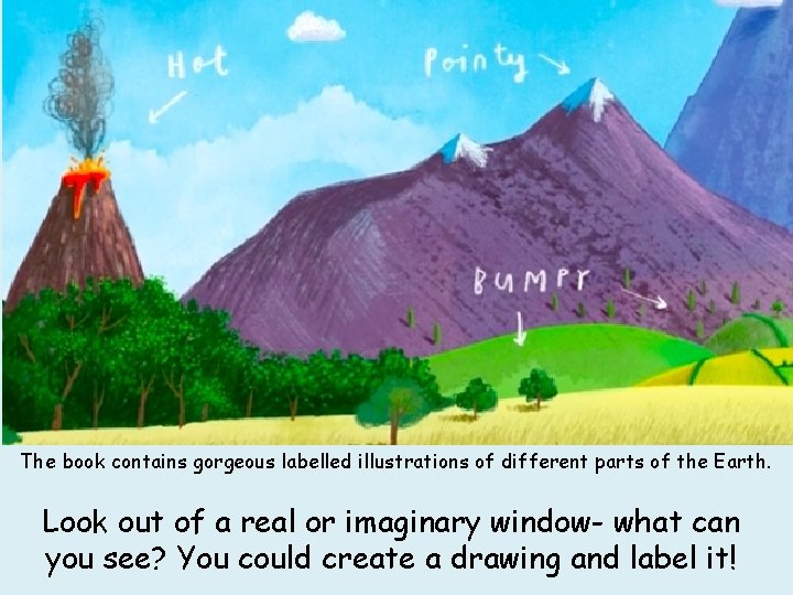 The book contains gorgeous labelled illustrations of different parts of the Earth. Look out