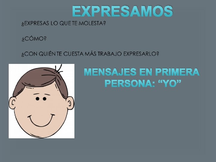 EXPRESAMOS MENSAJES EN PRIMERA PERSONA: “YO” 