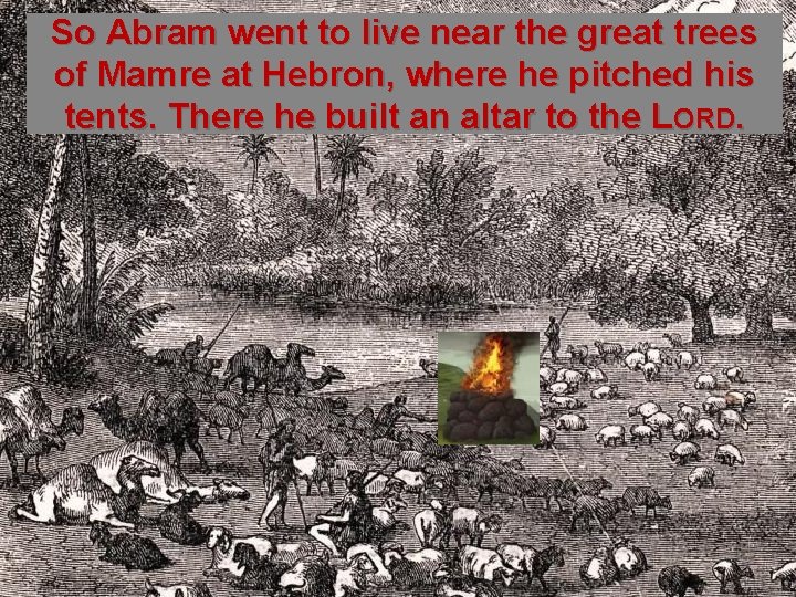 So Abram went to live near the great trees of Mamre at Hebron, where