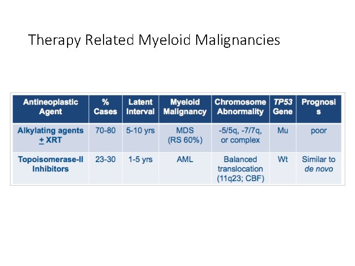 Therapy Related Myeloid Malignancies Therapy Related Myeloid Malignancies