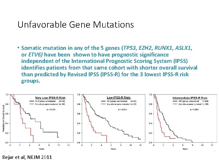 Unfavorable Gene Mutations • Somatic mutation in any of the 5 genes (TP 53, Unfavorable Gene Mutations • Somatic mutation in any of the 5 genes (TP 53,