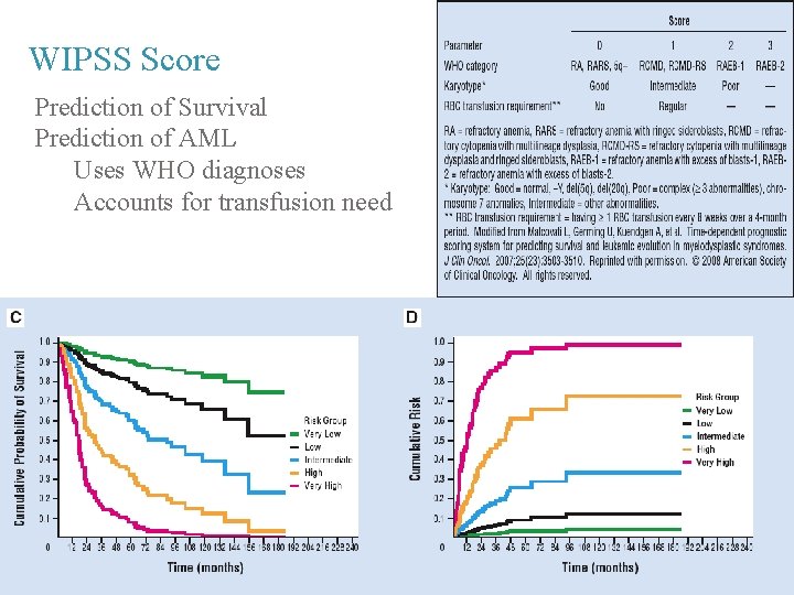 WIPSS Score Prediction of Survival Prediction of AML Uses WHO diagnoses Accounts for transfusion WIPSS Score Prediction of Survival Prediction of AML Uses WHO diagnoses Accounts for transfusion