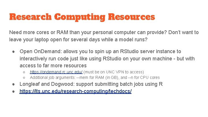 Intro to R UNC Research Computing 28 October