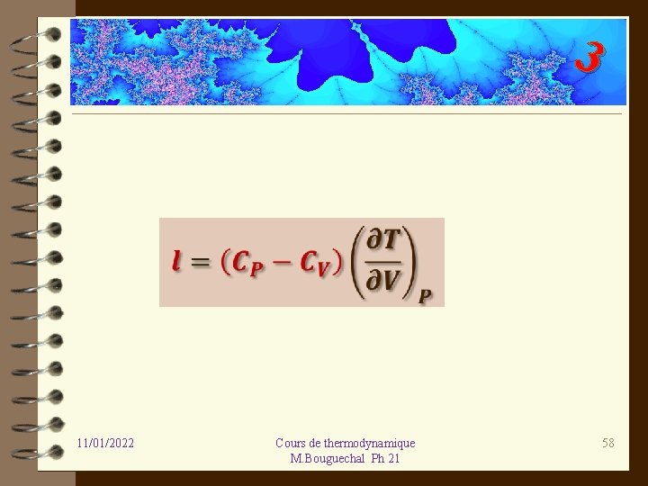 3 11/01/2022 Cours de thermodynamique M. Bouguechal Ph 21 58 