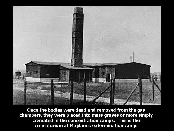 Once the bodies were dead and removed from the gas chambers, they were placed
