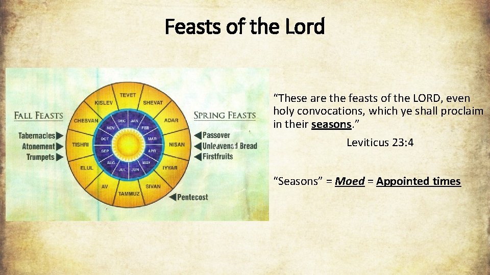Feasts of the Lord “These are the feasts of the LORD, even holy convocations,