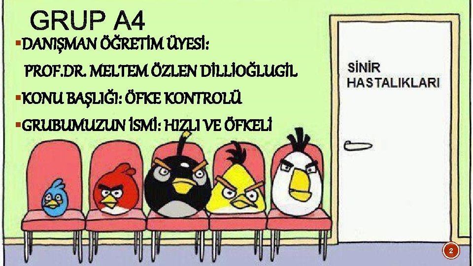 §DANIŞMAN ÖĞRETİM ÜYESİ: PROF. DR. MELTEM ÖZLEN DİLLİOĞLUGİL §KONU BAŞLIĞI: ÖFKE KONTROLÜ §GRUBUMUZUN İSMİ: §DANIŞMAN ÖĞRETİM ÜYESİ: PROF. DR. MELTEM ÖZLEN DİLLİOĞLUGİL §KONU BAŞLIĞI: ÖFKE KONTROLÜ §GRUBUMUZUN İSMİ:
