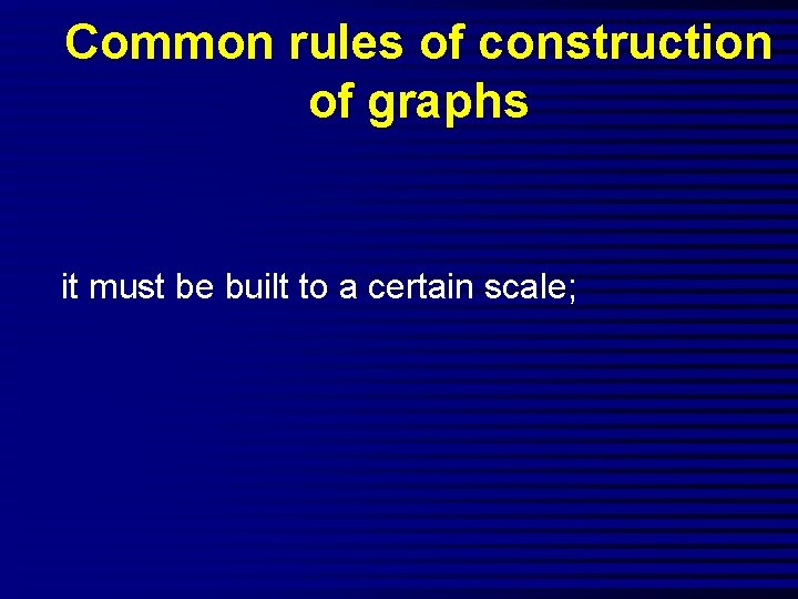 Common rules of construction of graphs it must be built to a certain scale;