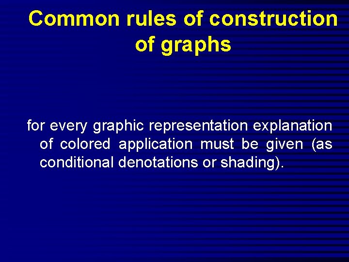 Common rules of construction of graphs for every graphic representation explanation of colored application