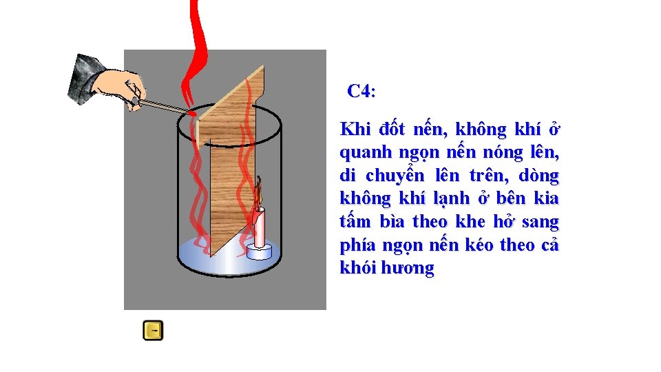 C 4: Khi đốt nến, không khí ở quanh ngọn nến nóng lên, di