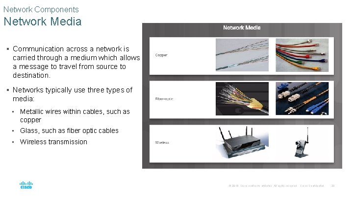 Network Components Network Media § Communication across a network is carried through a medium Network Components Network Media § Communication across a network is carried through a medium