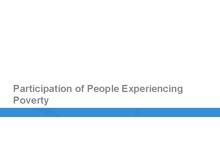 Participation of People Experiencing Poverty 
