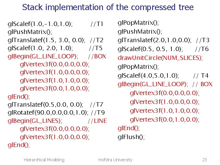 Stack implementation of the compressed tree gl. Scalef(1. 0, -1. 0, 1. 0); //T