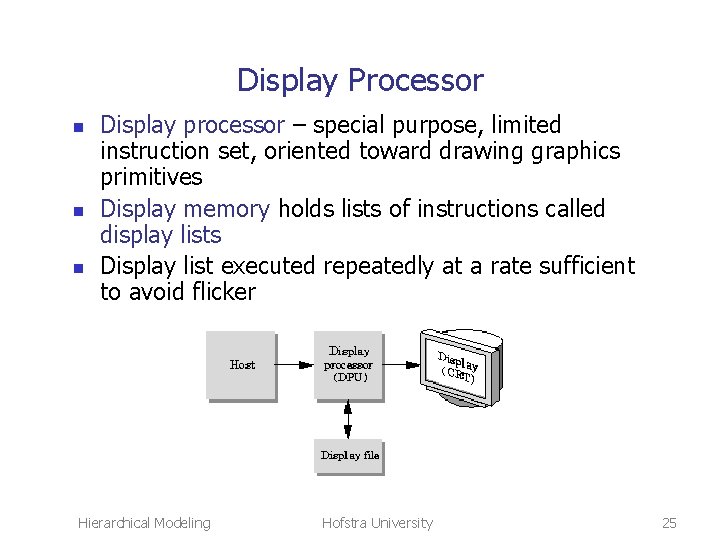 Display Processor n n n Display processor – special purpose, limited instruction set, oriented