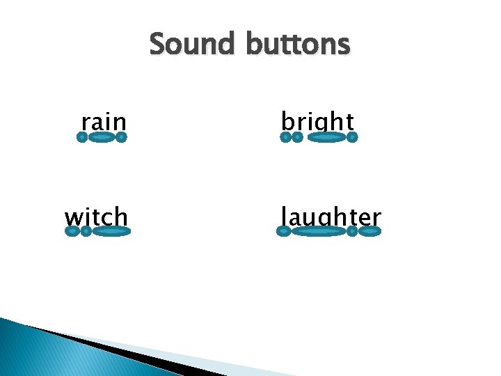 Sound buttons rain witch bright laughter 