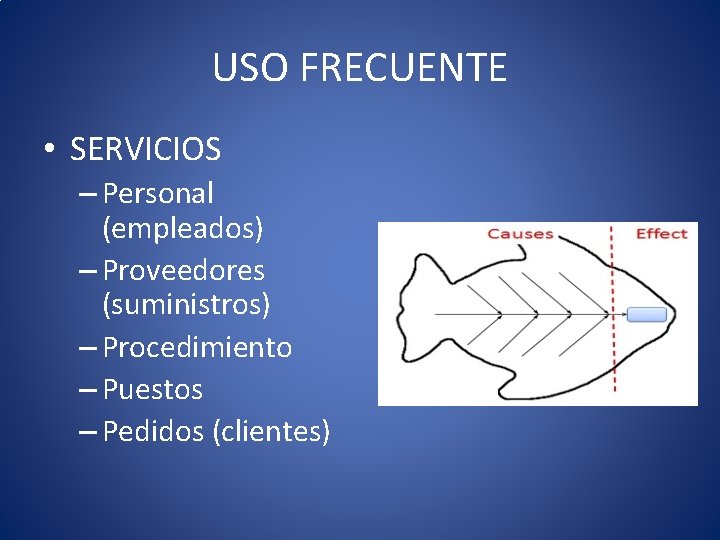 USO FRECUENTE • SERVICIOS – Personal (empleados) – Proveedores (suministros) – Procedimiento – Puestos