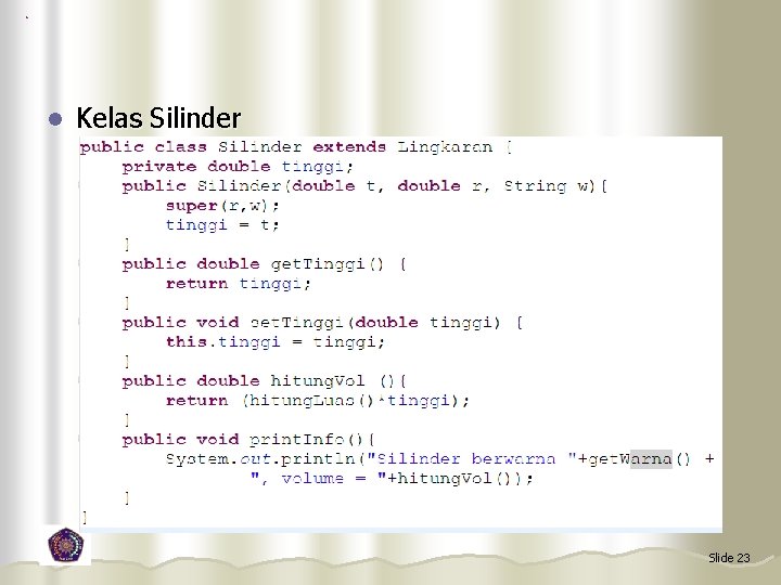 l Kelas Silinder Slide 23 