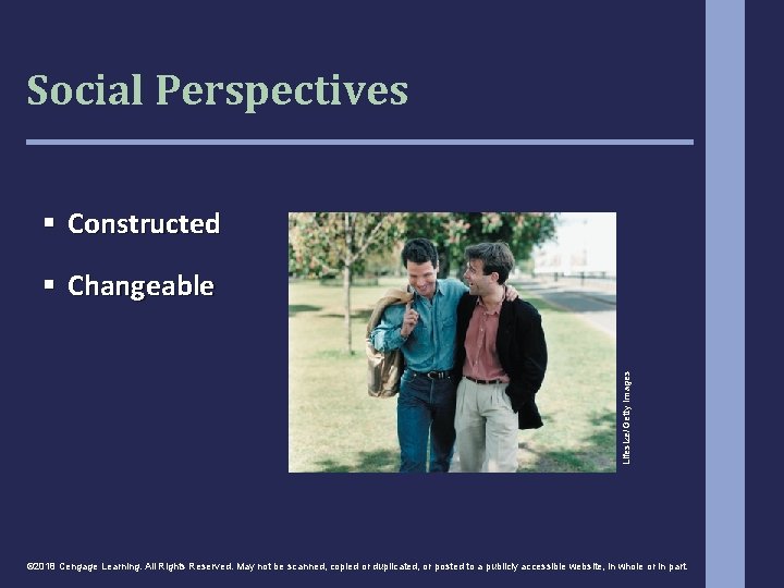 Social Perspectives § Constructed Lifesize/Getty Images § Changeable © 2018 Cengage Learning. All Rights
