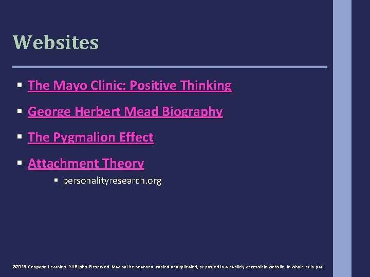 Websites § The Mayo Clinic: Positive Thinking § George Herbert Mead Biography § The