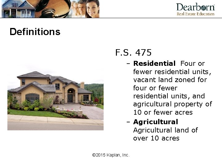 Definitions F. S. 475 – Residential Four or fewer residential units, vacant land zoned