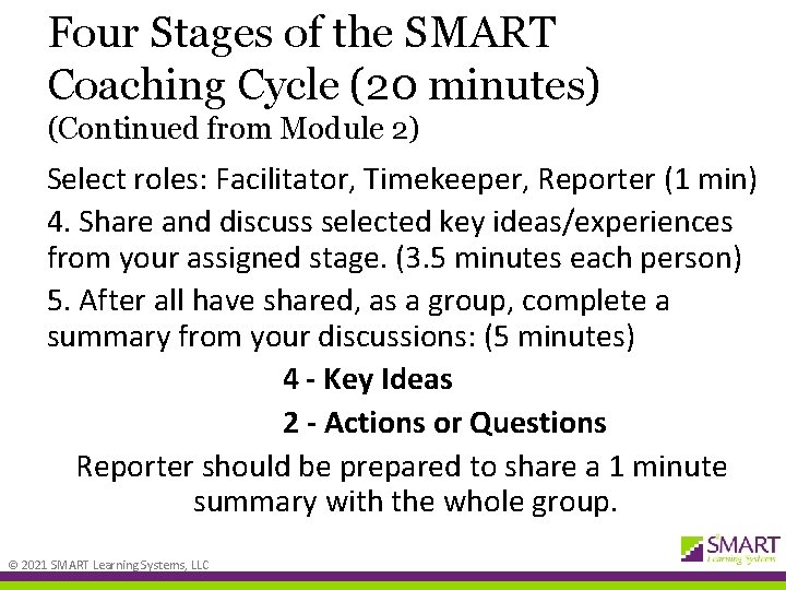 Smart Coaching Method Example 2020 2021 Illinois SMART School Academy Session III