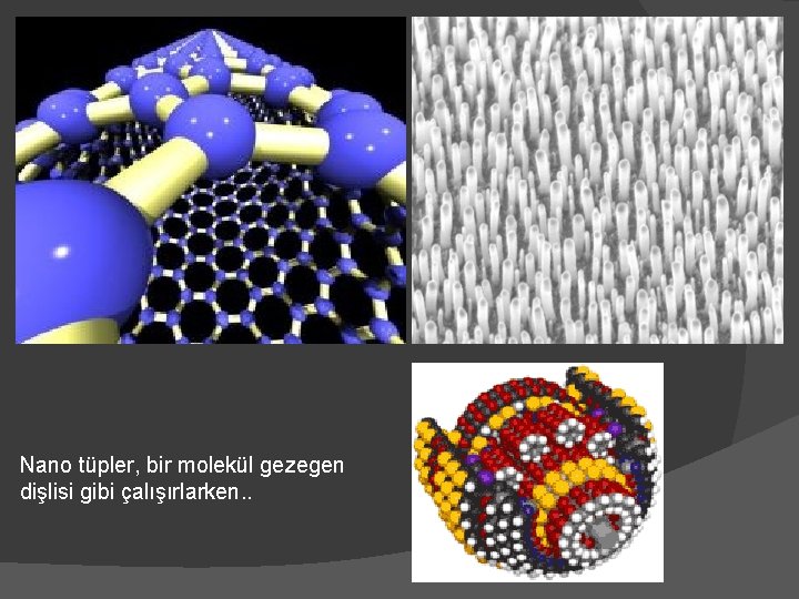 Nano tüpler, bir molekül gezegen dişlisi gibi çalışırlarken. . 