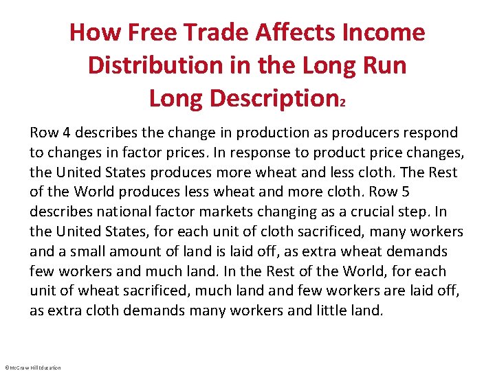 How Free Trade Affects Income Distribution in the Long Run Long Description 2 Row