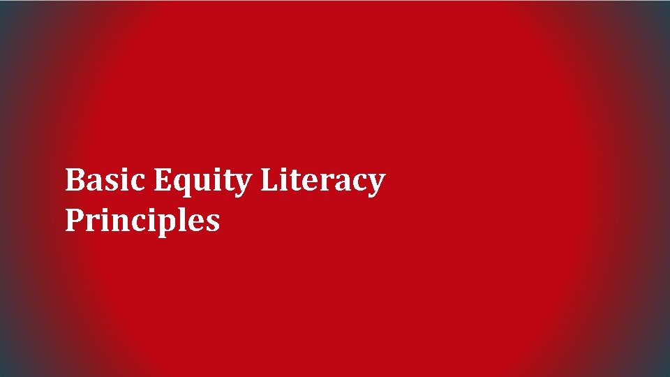 Basic Equity Literacy Principles 