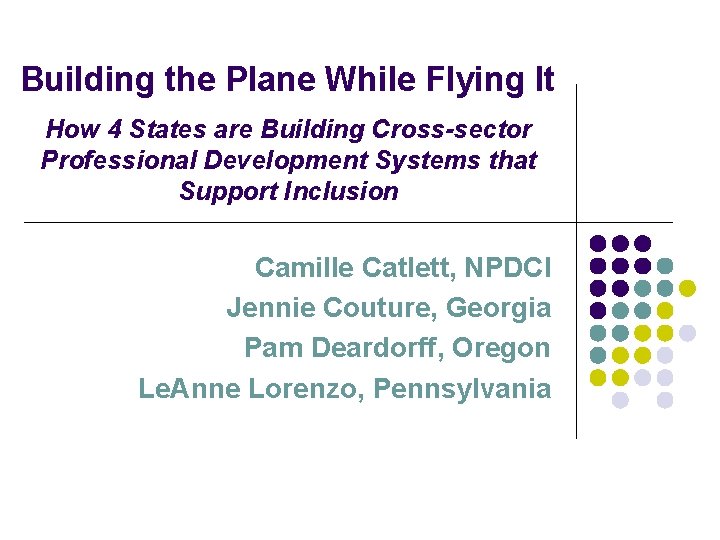 Building the Plane While Flying It How 4 States are Building Cross-sector Professional Development