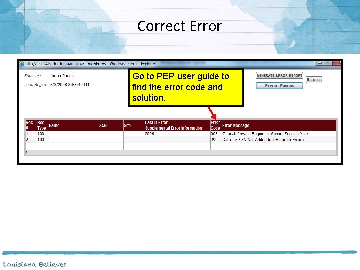Pep Code Search Profile of Educational Personnel PEP New User Training