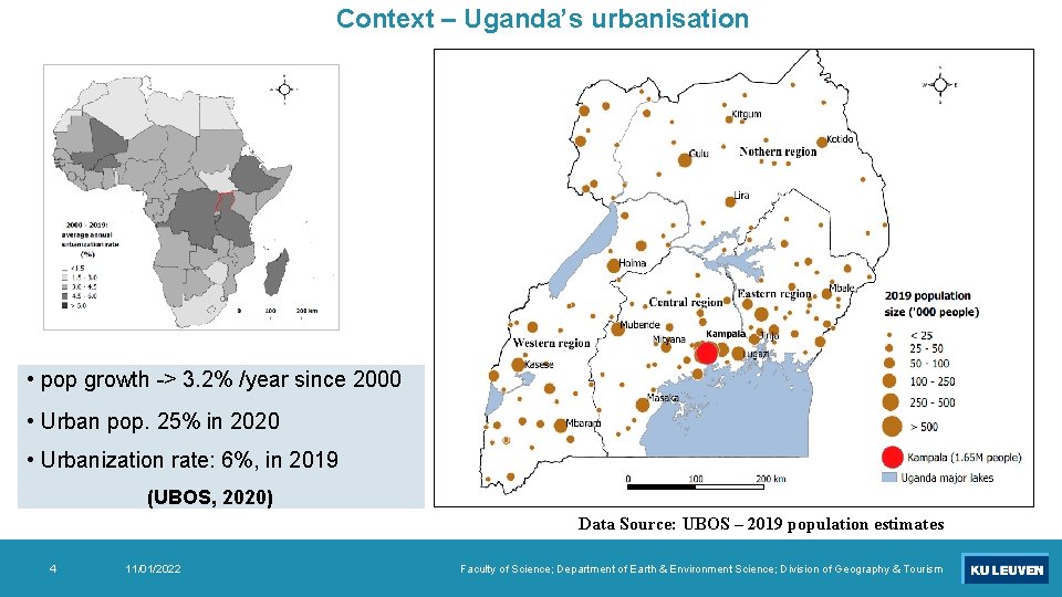 Context – Uganda’s urbanisation • pop growth -> 3. 2% /year since 2000 •