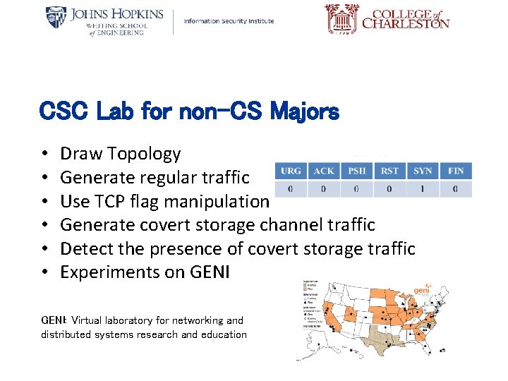 CSC Lab for non-CS Majors • • • Draw Topology Generate regular traffic Use