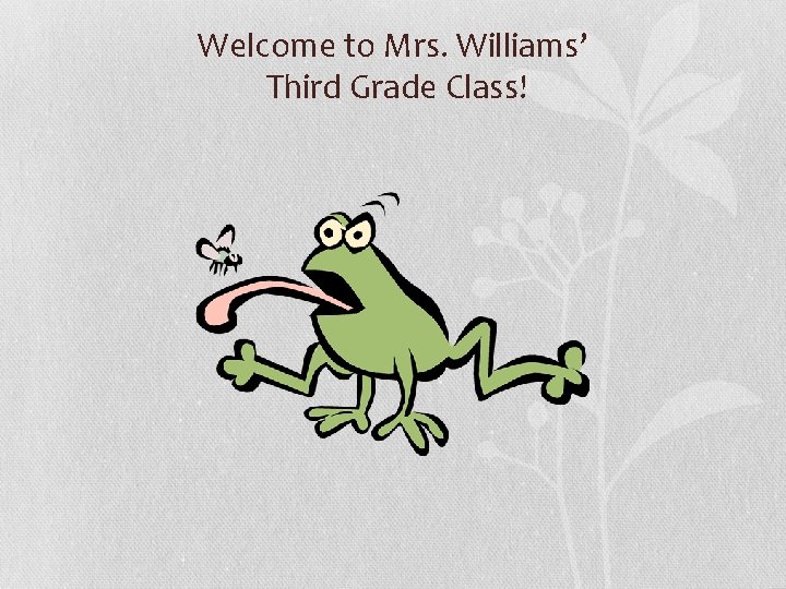 Welcome to Mrs. Williams’ Third Grade Class! 