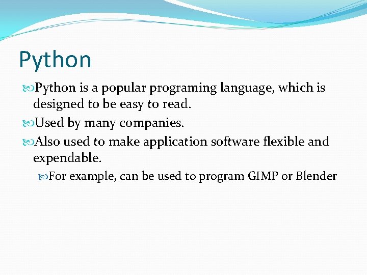 Python is a popular programing language, which is designed to be easy to read. Python is a popular programing language, which is designed to be easy to read.