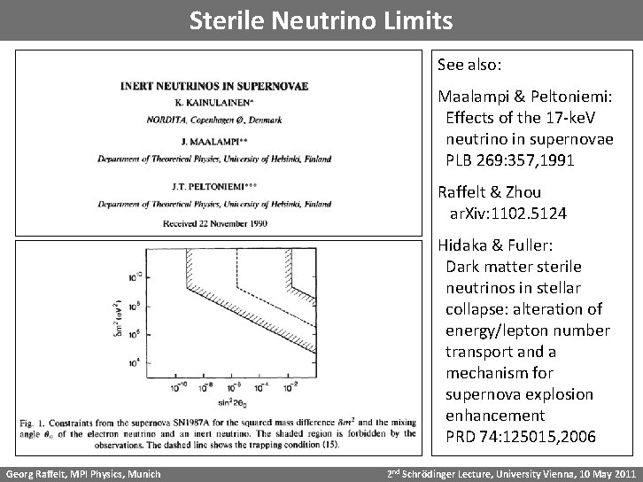 Sterile Neutrino Limits See also: Maalampi & Peltoniemi: Effects of the 17 -ke. V