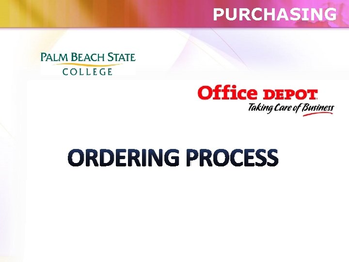PURCHASING ORDERING PROCESS 