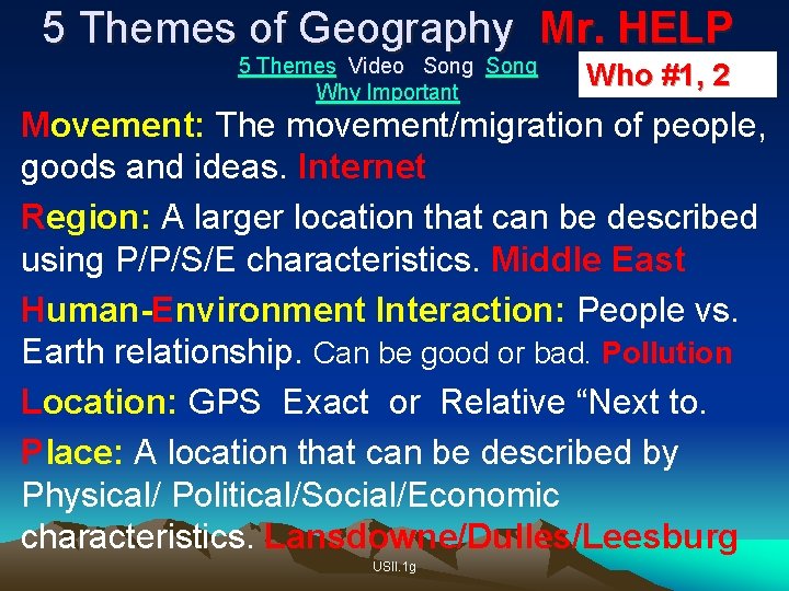 5 Themes of Geography Mr. HELP 5 Themes Video Song Why Important Who #1,