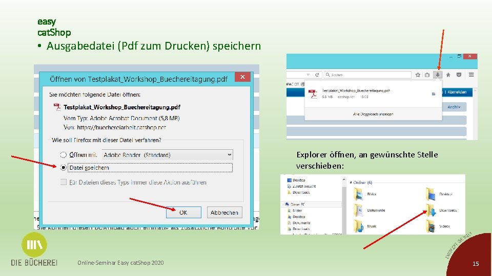 easy cat. Shop • Ausgabedatei (Pdf zum Drucken) speichern Explorer öffnen, an gewünschte Stelle