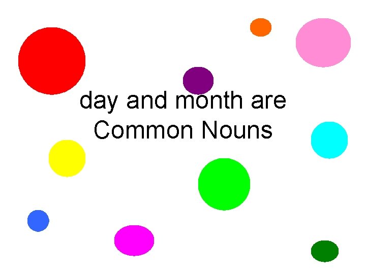 day and month are Common Nouns 