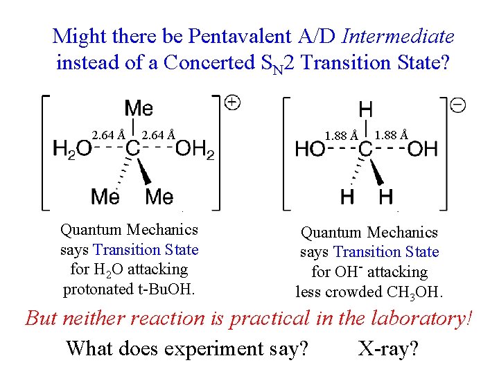 Might there be Pentavalent A/D Intermediate instead of a Concerted SN 2 Transition State?