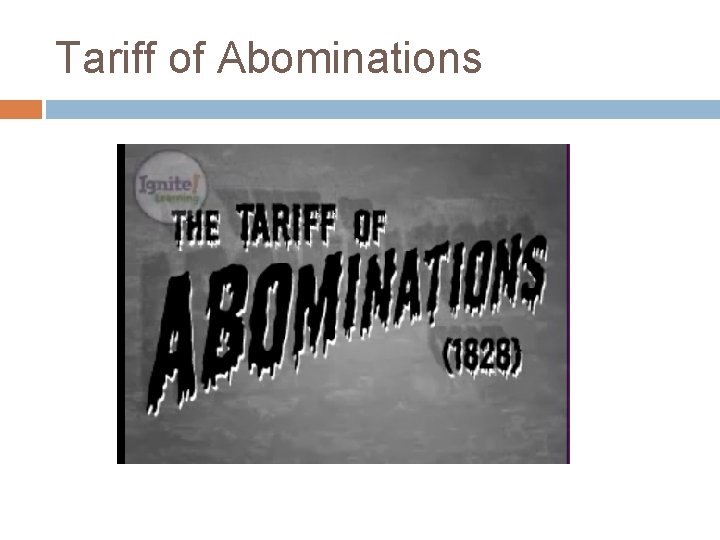 Tariff of Abominations 