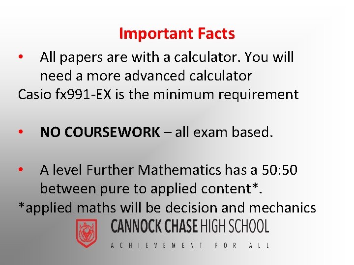 Important Facts All papers are with a calculator. You will need a more advanced